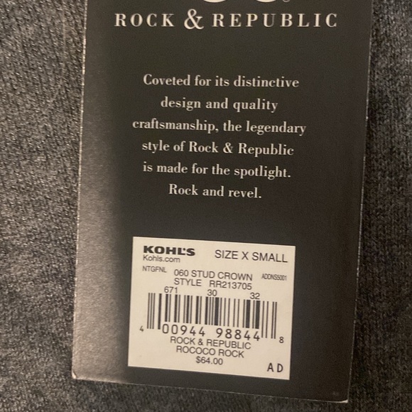 Rock & Republic XS New with Tags Charcoal Sweater - Picture 4 of 5